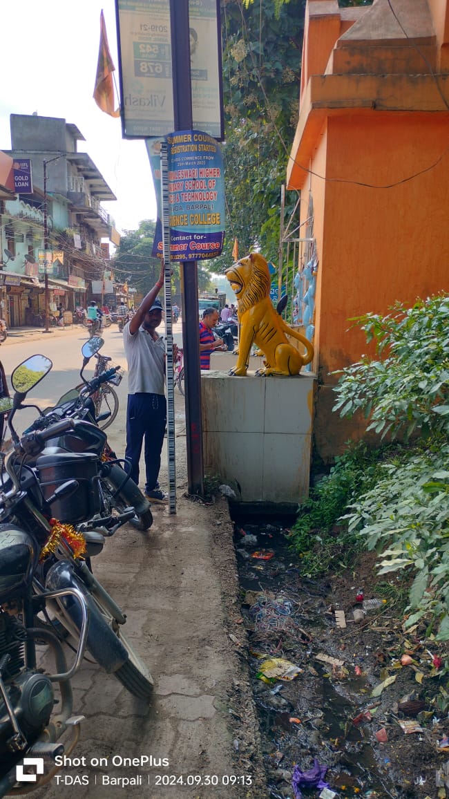 Survey observations along the road and drainage network