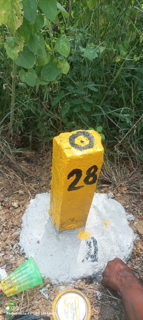 Survey work near an existing drain