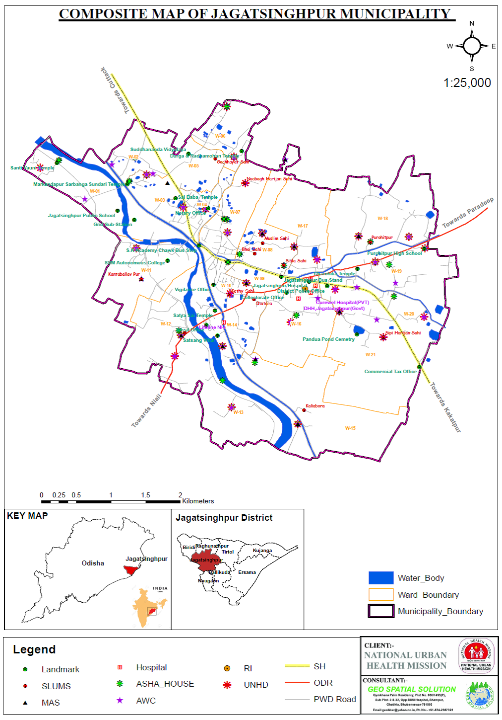 Urban health infrastructure GIS map