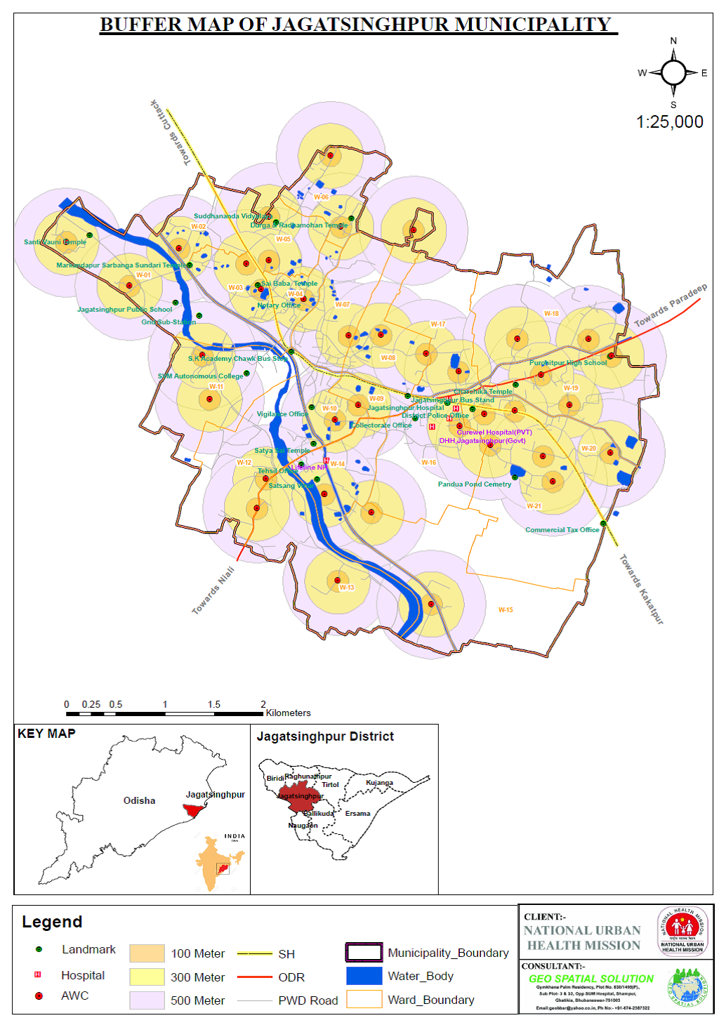Urban health operational area GIS map