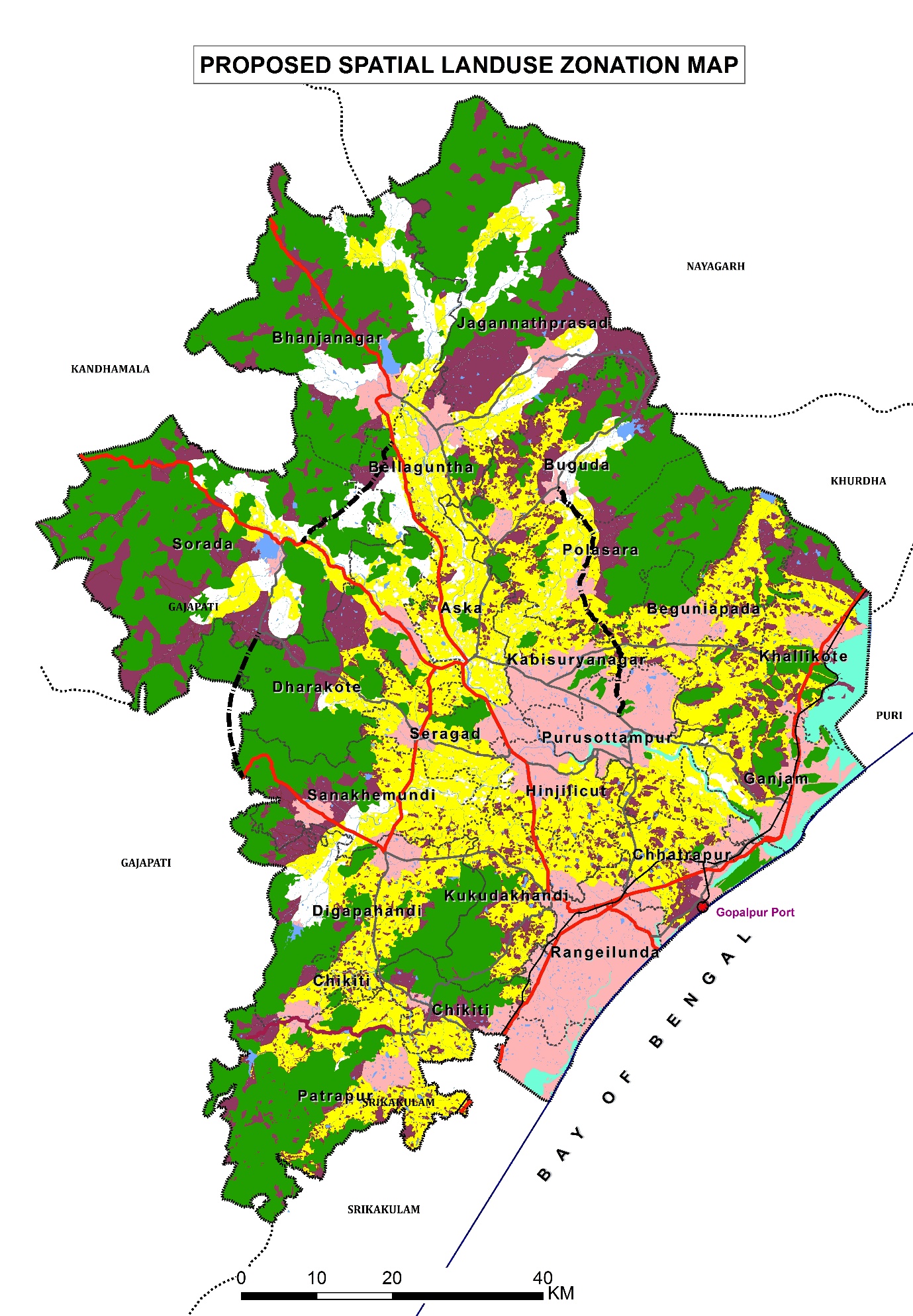 Spatial district land use planning map
