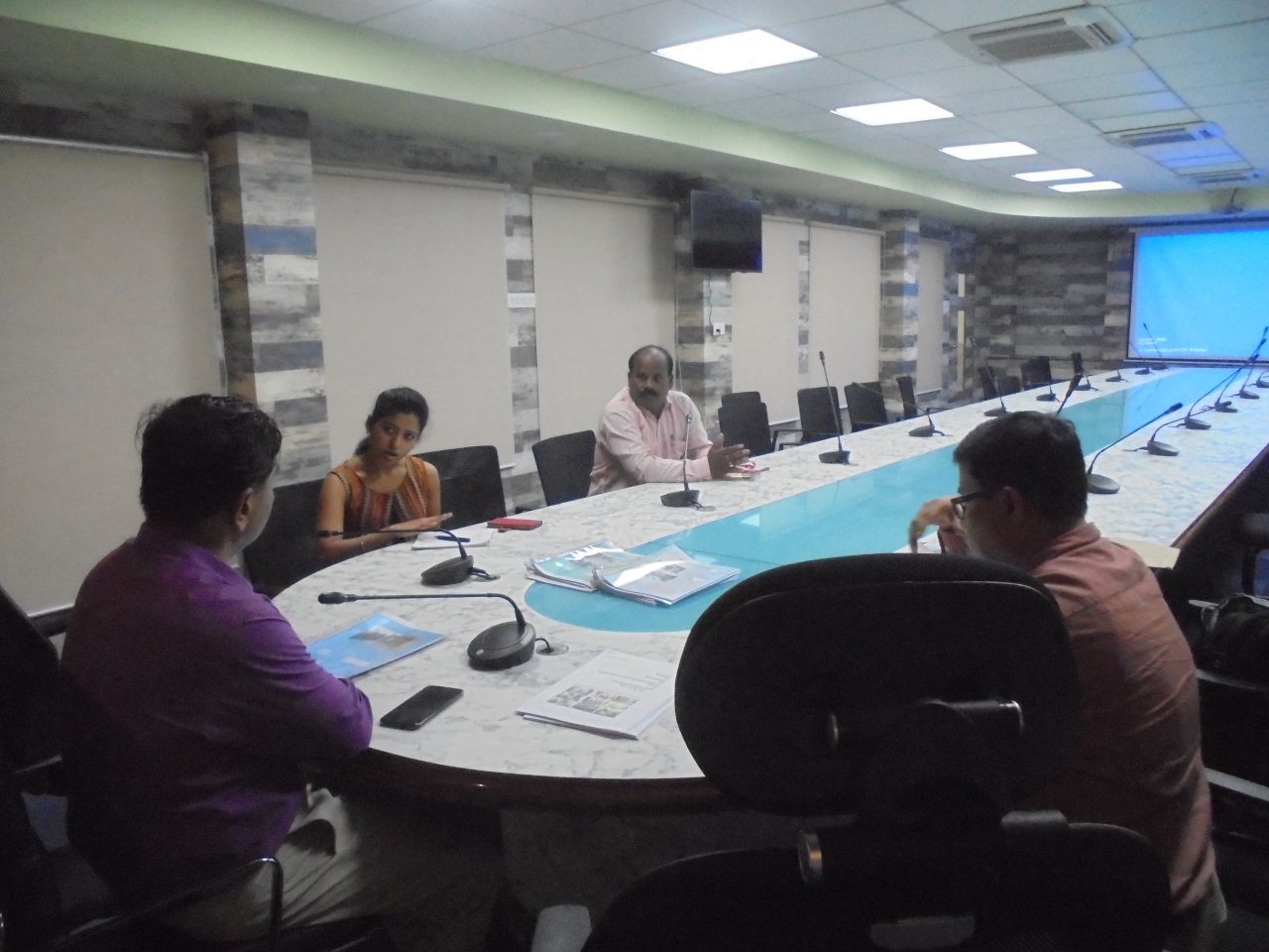 Geo Spatial Solution team discussing a GIS project